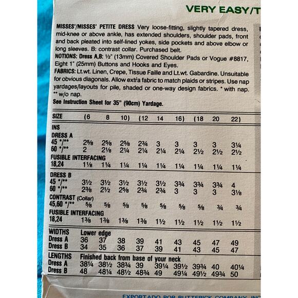 Vogue 8595 shirt dress pattern size 12 14 16 - Picture 4 of 6